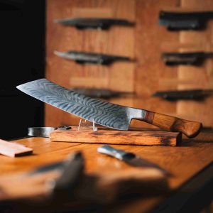 Feather Damascus Knife
