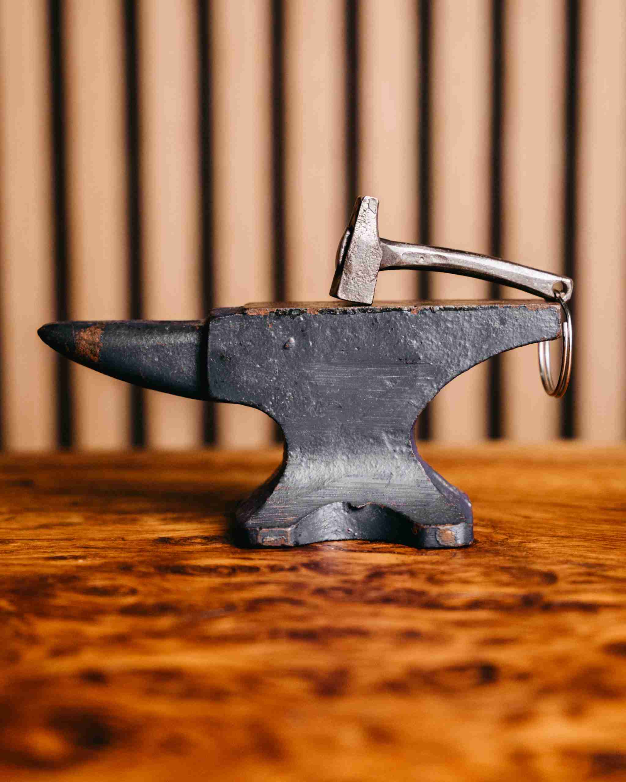 Hand Forged Mini Hammer Keyring