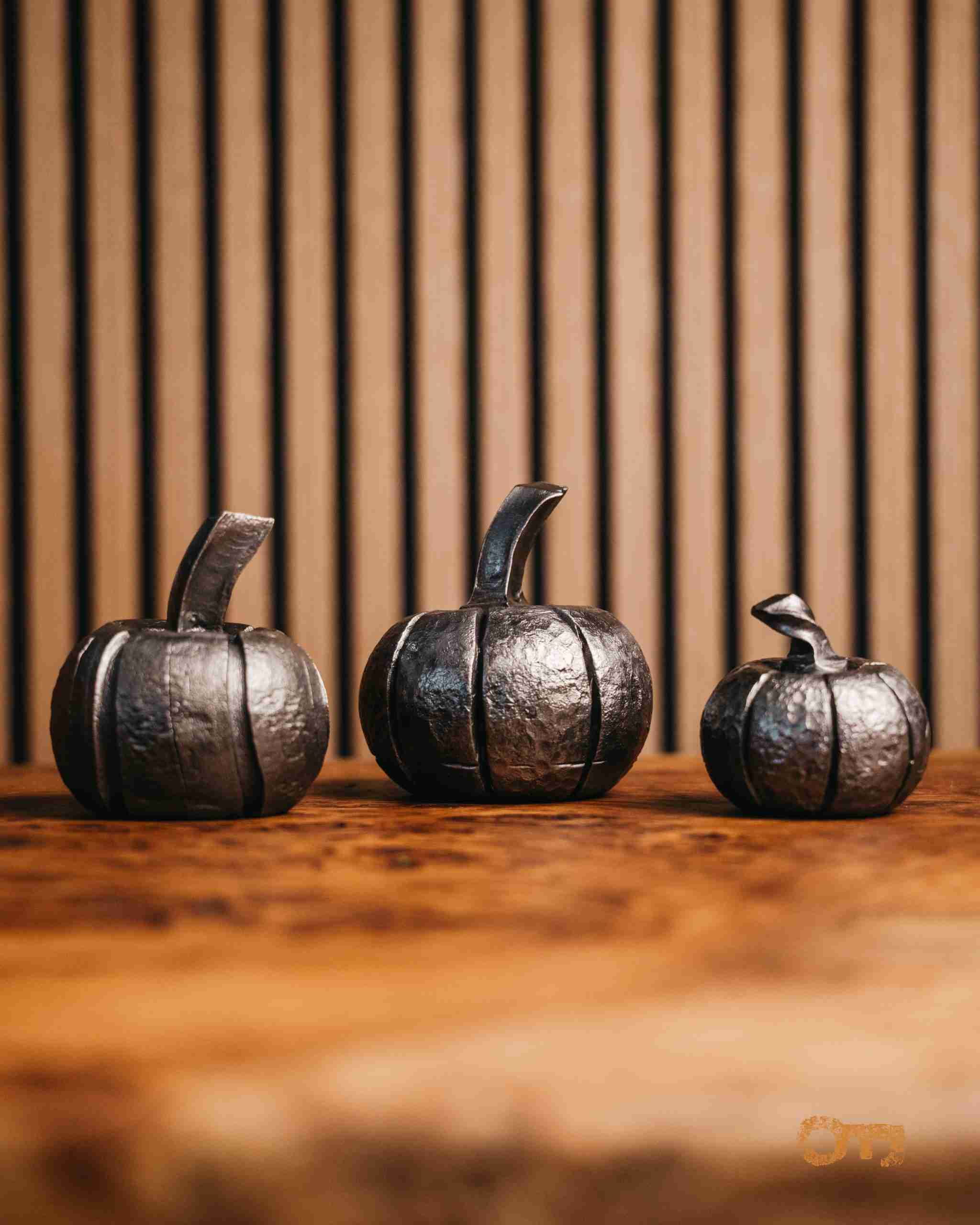 Hand Forged Mini Pumpkin Paperweight Decoration
